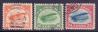 1065 - Us,  1918 Air Post,  Curtiss Jenny,  Sc.  C1 - C3,  C1,  C2 Light Creases