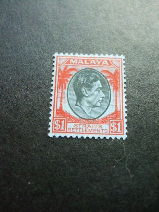 Malaya Strait Settlements George Vi M.  $1 Black & Red - Blue 1936 - 37