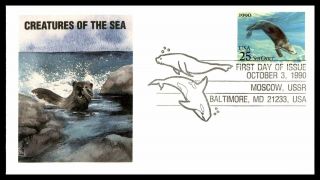 Mayfairstamps Us Fdc 1990 Creatures Of The Sea Maryland First Day Cover Wwb28307