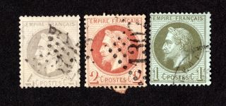 France 1862 Group Of 3 Stamps Mi 24 - 26 Cv=140€