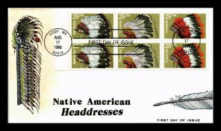 Dr Jim Stamps Us American Indian Headdresses Hand Colored Fdc Monarch Cover