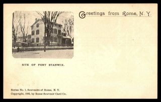 Mayfairstamps Us 1902 Rome Site Of Fort Stanwix York Post Card Wwb27367