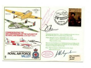 1973 Rafm Cover - 1st Flight Of De Havilland Vampire - Signed By 2 Pilots