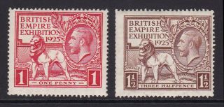 Gb.  Kgv.  Sg 432 & 433,  1925 Empire Exhibition.  Lightly Mounted.