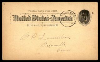Mayfairstamps Us 1893 Roswell To Greenville Connecticut Michigan Postal Card Sta