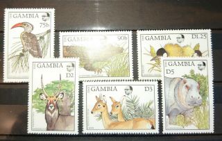 Set Of 6 Animal Themed Stamps From Gambia