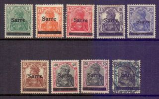 Saar 1920 German Stamps Opt Sarre (9),  8 M 1 U.