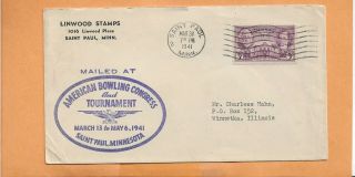 American Bowling Congress Tournament St Paul Minn Mar 31,  1941 Vintage Cover ^