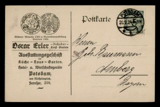 Dr Who 1924 Germany Potsdam Postal Card Stationery C124242
