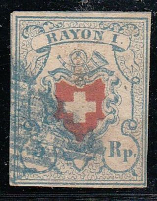 Switzerland - 1850 Sg 13 5r (4 Margin) Stamp