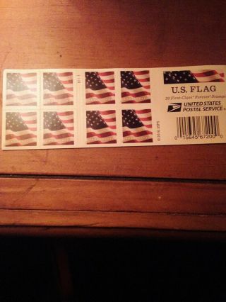 U.  S.  Flag Forever Stamps Usps Book Of 20 Us First Class Postage