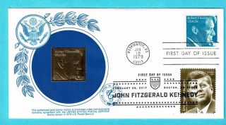 Us Fdc 1770,  Robert Kennedy,  W/dual Canx John Kennedy,  Gold Cachet