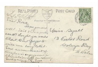 Double Ring Circle Postmark Abertillery S.  O 1915 On Rp Coloured Ppc Pretty Lady