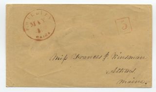 1850s Phillips Me Crude Red Cds Stampless With 5 Rate [4705.  1]