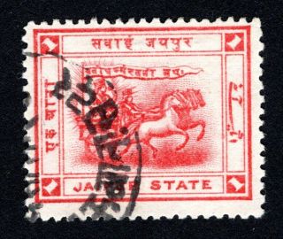 India 1908 Jaipur Stamp Mi 6ca