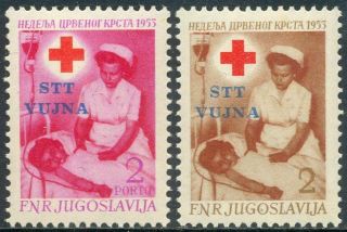 Triest B,  Vuja,  1953,  Red Cross,  Frankco & Postage Due
