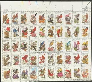 Scott 1953 - 2002 State Birds And Flowers Sheet