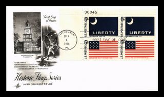 Dr Jim Stamps Us Historic Flags Series Combo Fdc Cover Plate Block Art Craft