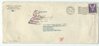 Wwii Mia Pow Return To Sender Cover 460th Bomb Group 1944 Stalag Luft Iii