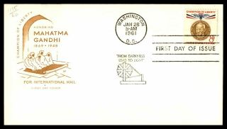 Mayfairstamps Mahatma Gandhi House Of Farnum Cachet 1961 Fdc Wwb_24943