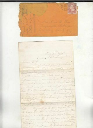 Oldhal - Civil War - Letter From Soldier At Camp Petersburg,  Va,  Sep 1865
