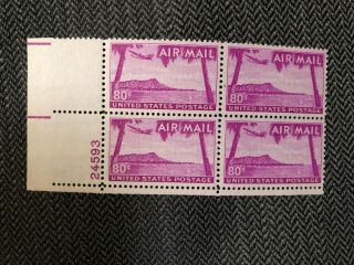 Us Air Mail Scott C46 - 80 ¢ Diamond Head Hawaii Nh - Pb 4