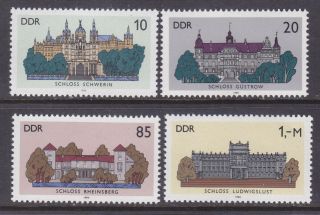 Germany Ddr 2555 - 58 Mnh 1986 Various Castles Full Set Very Fine
