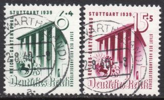 Germany 3rd Reich 1939 Stuttgart Garden Show Fine Cto Set Sg.  680/1