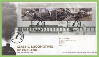 G.  B.  2011 Classic Locomotives M/s On Royal Mail First Day Cover,  Liverpool