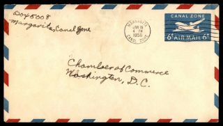 Mayfairstamps Us 1950 Canal Zone Margarita Stationery To Washington Dc Cover Wwb