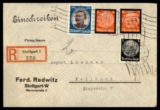 Mayfairstamps Germany 1925 Registered Stuttgart Cover Wwb30189