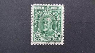 Southern Rhodesia 1931 - 7 Kg5 - 1/2d Green With Unlisted Variation Slash To Head