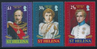 2007 St Helena The Napoleons Set Of 3 Fine Mnh