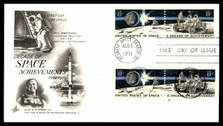 Mayfairstamps Us Fdc 1971 Kennedy Space Center A Decade Of Space Achievements Fl