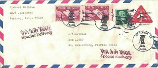 1971 Bastrop,  Texas 4 - Bar Cancel On Airmail,  Special Delivery Cover To Florida