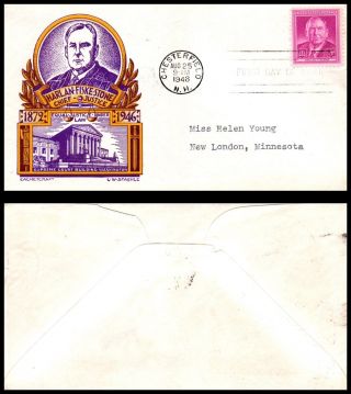 Us Fdc 1948 Chesterfield,  Nh (b12) Harlan Fiske Stone Chief Justice