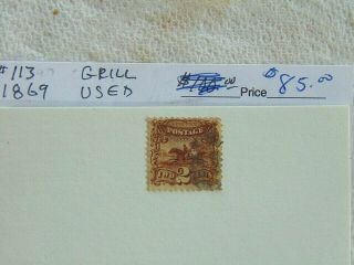1869,  U.  S.  Vintage,  High Value,  113 – Post Horse & Rider,  Stamp