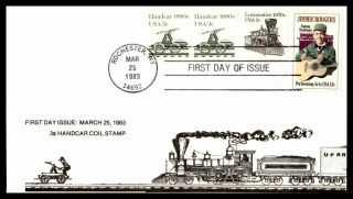 Mayfairstamps Us Fdc 1983 Rochester 3 Cent Handcar Coil Stamp York First Day