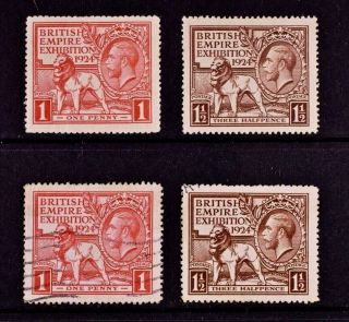 Kgv,  1924,  British Empire Exhibition,  Mounted And Sets,  Cat £56.
