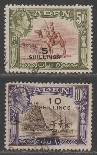 Aden 1951 Kgvi 5sh On 5r,  10sh On 10r Surcharge Sg45 - 46 Cat £34