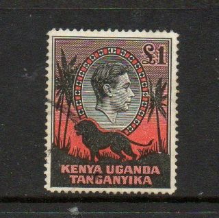 Kenya Uganda Tanganyika 1941 Kgv £1 Sg 150a Perf 14 X 14 - Good