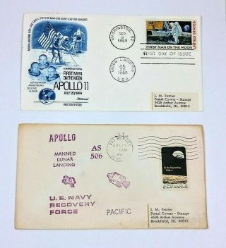 Fdc Apollo 11 Moon Landing,  5 More Covers Pms July 16,  20,  24 Moon,  Uss Hornet,  More