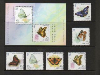 (n585) Jersey Butterflies 2017 Links With China Set & M/sheet Mnh