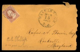 Washington Dc March 15 1861 Cover To Rockville Md