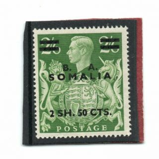 Somalia Gv1 1950 B.  A.  O/print 2sh.  50c On 2/6.  Sg S30 Vlh.