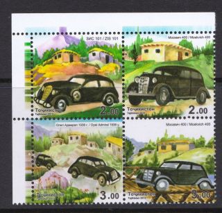 Tajikistan 2015 Vintage Cars - Mnh Se - Tenant Blocks - Cat £20 - (77)