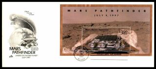 Mayfairstamps Us Fdc 1997 Art Craft Mars Pathfinder Souvenir Sheet First Day Cov