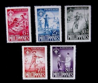 Philippines - 1959 - Scouts Jamboree - Set Of Five - Mnh