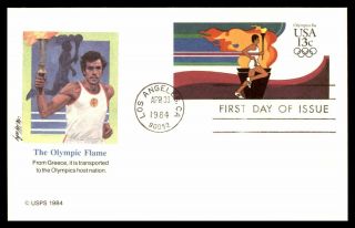 Mayfairstamps Olympic Player With Olympic Flame 1984 Fleetwood Cover Wwb_12941