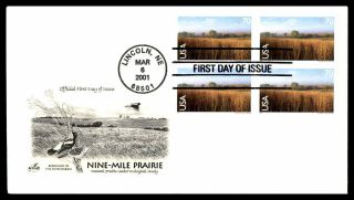 Mayfairstamps Us Fdc 2001 Lincoln Nine - Mile Prairie Nebraska First Day Cover Art